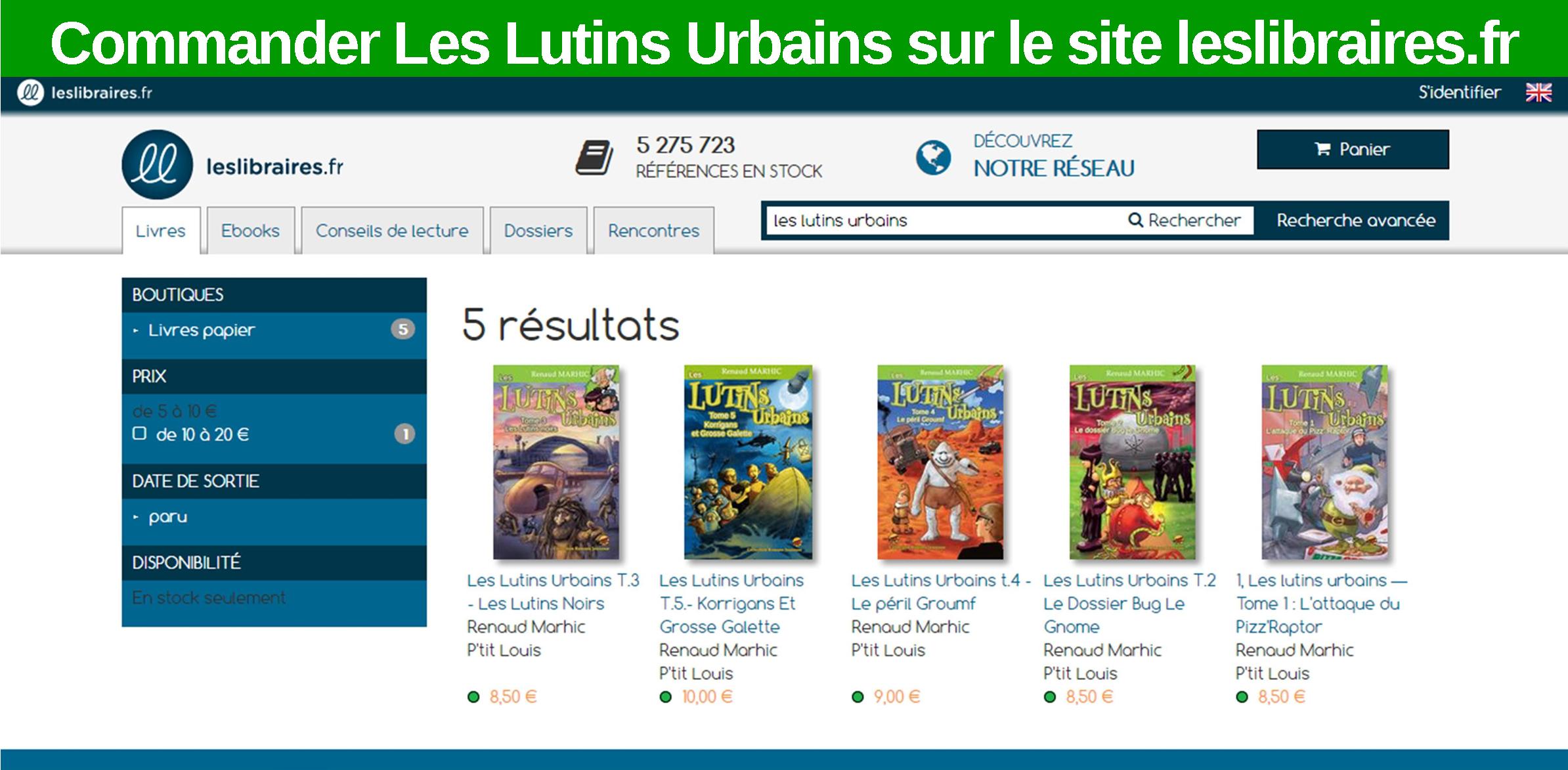 Commander les Lutins Urbains sur le site leslibraires.fr