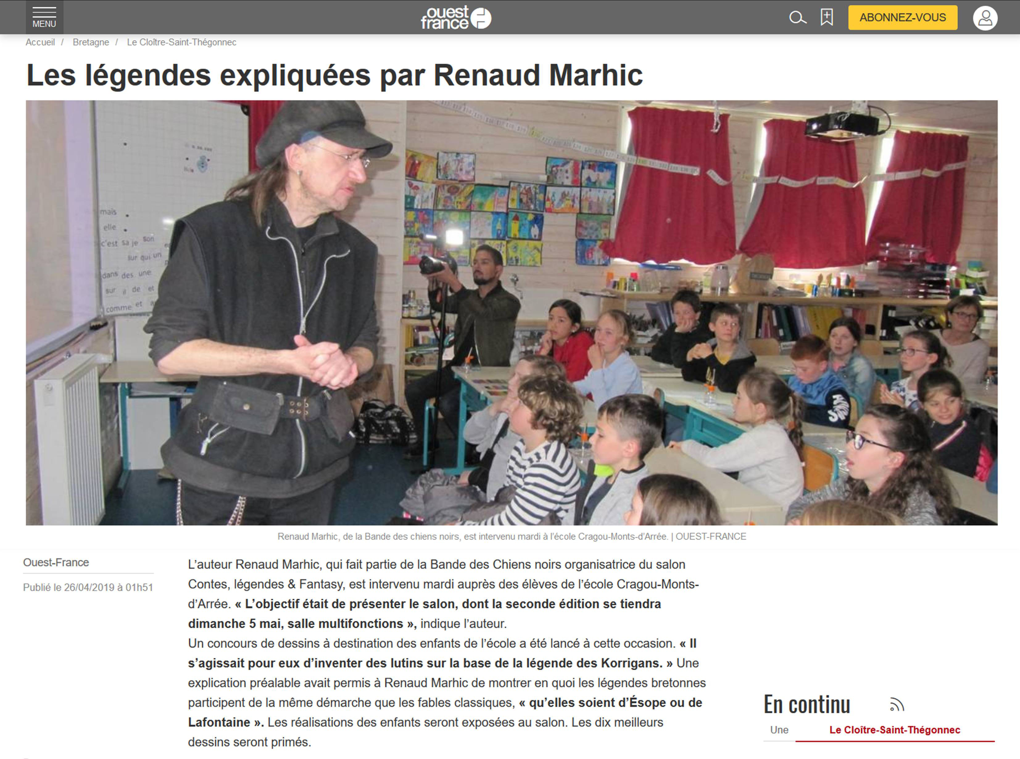 Renaud Marhic et les Lutns Urbains à l'École Cragou Monts d'Arrée