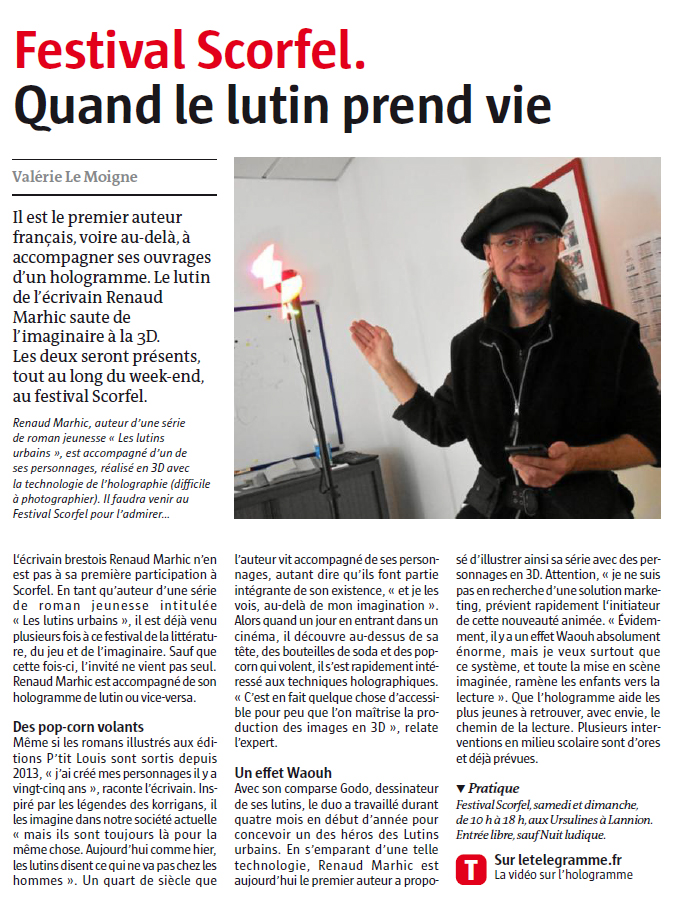 Petit Reporter de l'Imaginaire : dans le journal à Lannion 