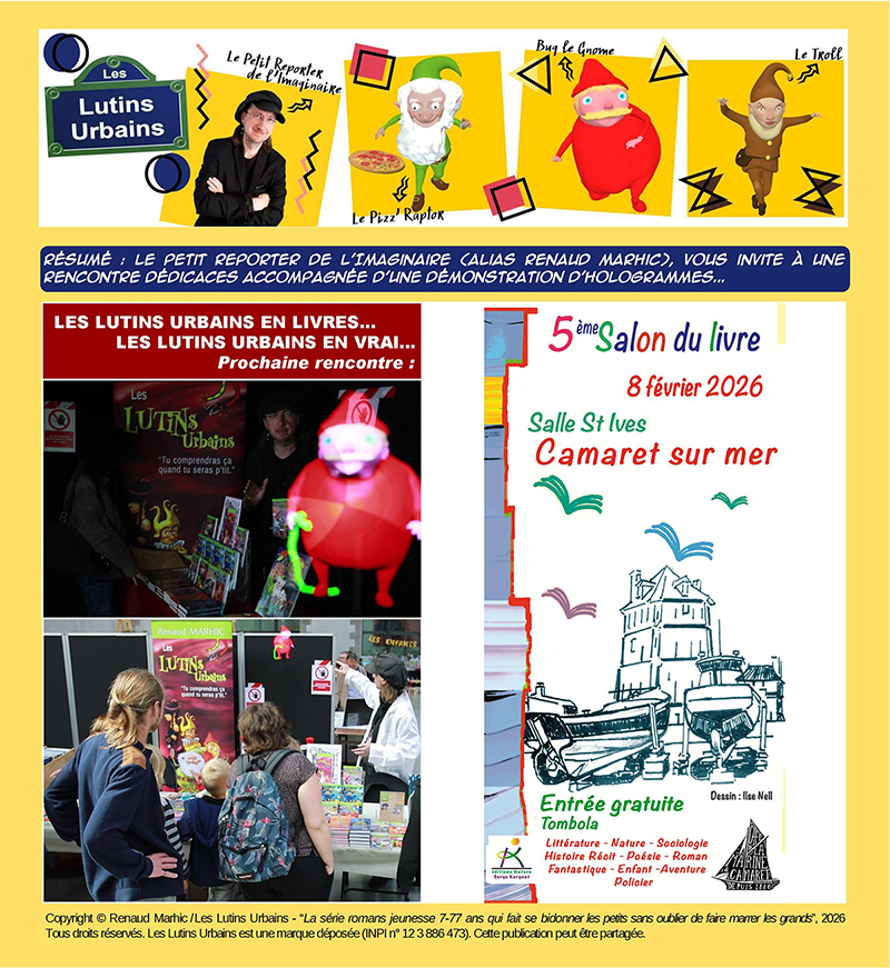 Les Lutins Urbains au Salon du Livre de Camaret 2026