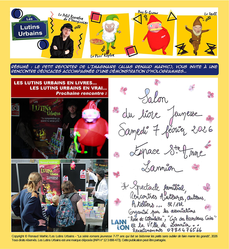 Les Lutins Urbains au Salon du livre jeunesse de Lannion 2026