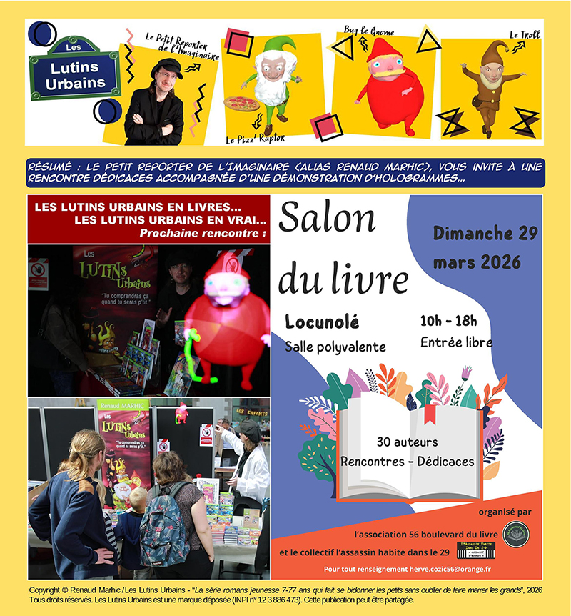 Les Lutins Urbains au Salon du Livre de Locunolé 2026